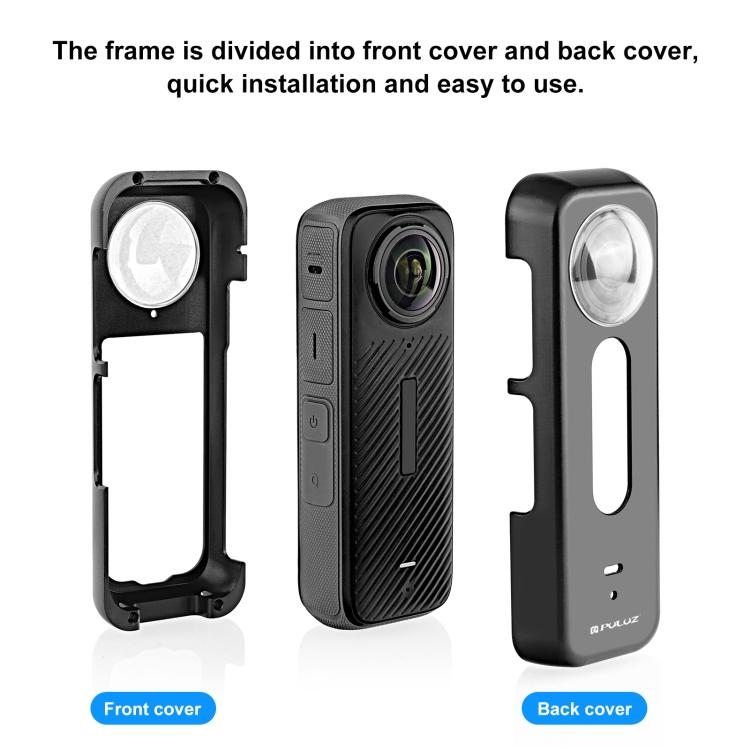 Для Insta360 X4 PULUZ металлическая защитная клетка корпус корпуса с защитой объектива (черный)