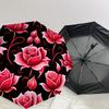1pc Pink Roses Floral Pattern Umbrella with Plastic Handle,Suitable for All Seasons Home Travel Outdoor UmbrellaDD1582