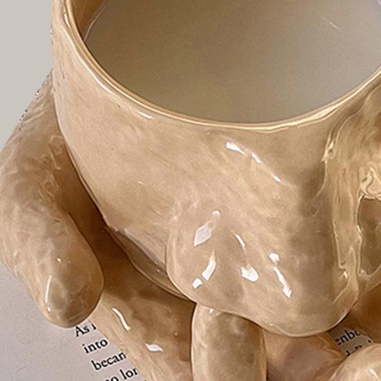 Кружка для ковыряния в носу Смешная кружка-нос с ручкой-пальцем Керамическая чашка для хранения с рельефной ручкой-ладонью Подставка для колец для украшения дома и офиса Подарок