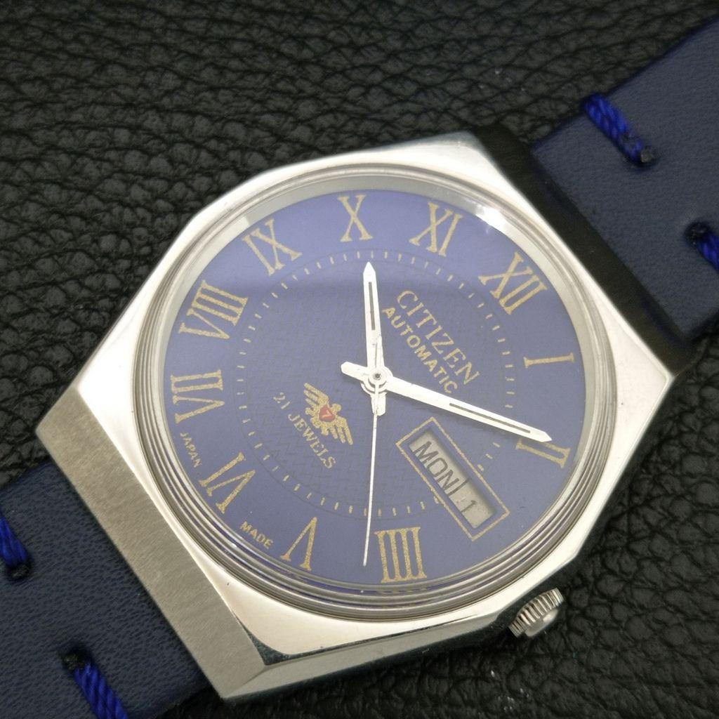 ВИНТАЖНЫЕ АВТОМАТИЧЕСКИЕ ЧАСЫ CITIZEN 8200 ЯПОНИЯ МУЖСКИЕ СИНЕГО ЦВЕТА a708415-1