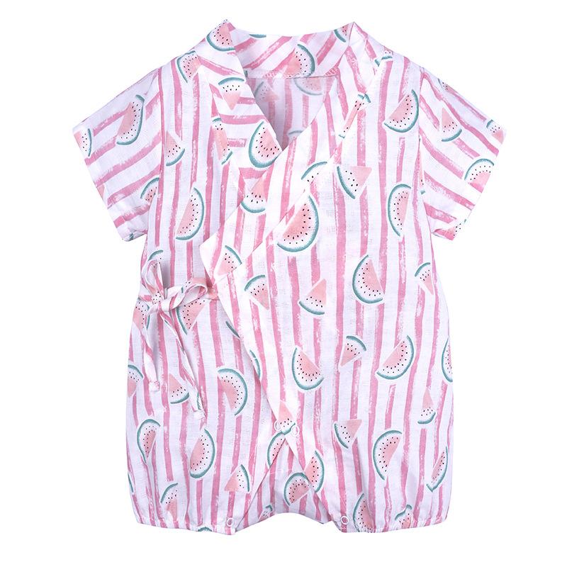 KIDDIEZOOM Летний комбинезон с короткими рукавами и принтом лимона для новорожденных девочек, повседневный комбинезон для маленьких мальчиков, одежда