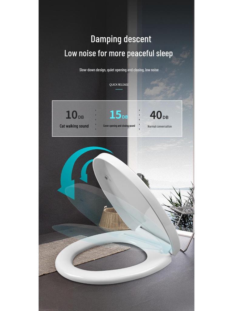 Универсальная крышка для унитаза с механизмом плавного закрывания и быстрого снятия, в старомодном стиле, с утолщенной крышкой (Тип U/V/O)