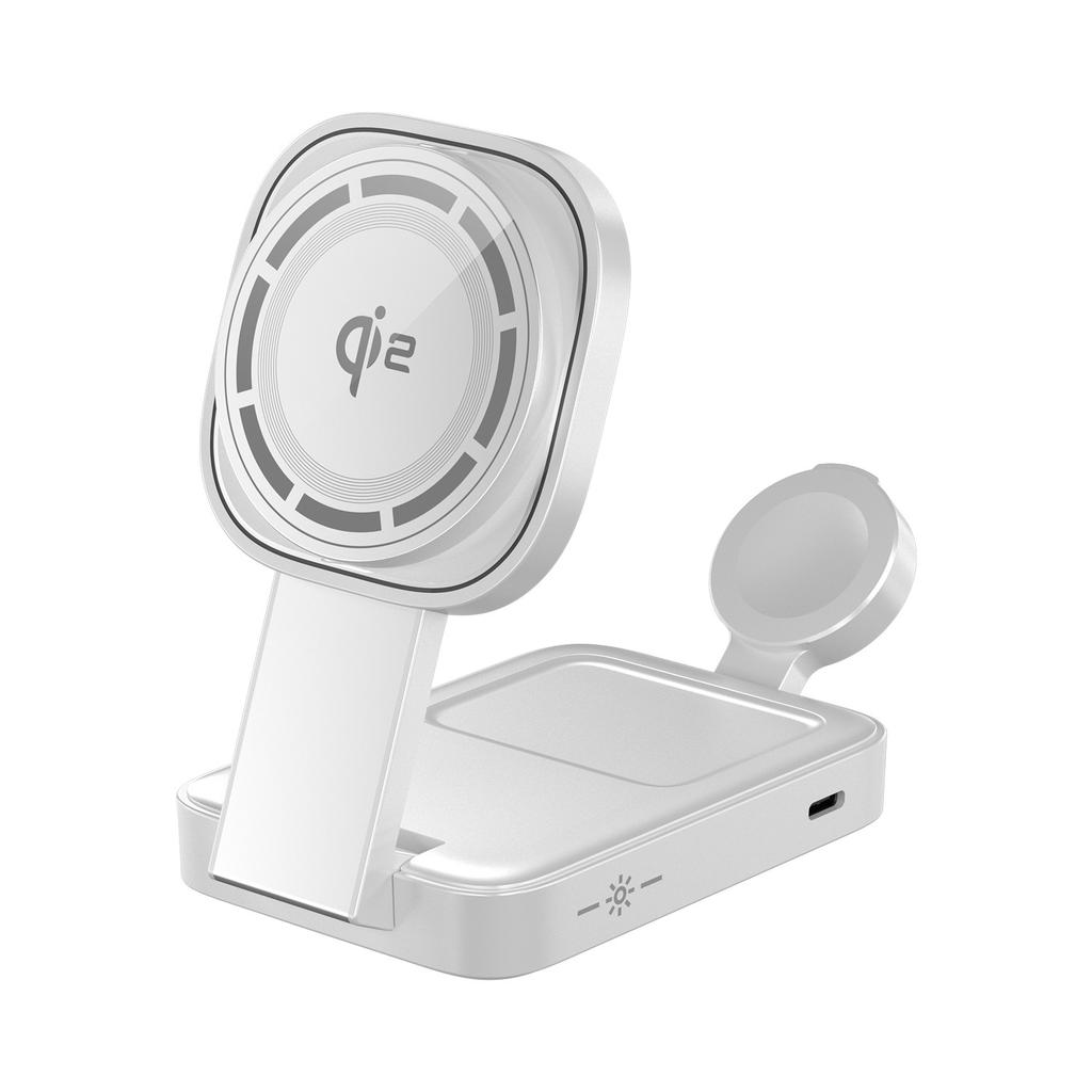 Qi2 Magsafe Charger Stand для iPhone 16 Pro Max Складное 3-в-1 магнитное беспроводное зарядное устройство для iWatch Airpods Быстрая зарядка