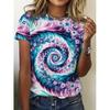 Большие размеры пляжный стиль 3D принт футболка повседневный короткий рукав топ для весны и лета женская одежда больших размеров