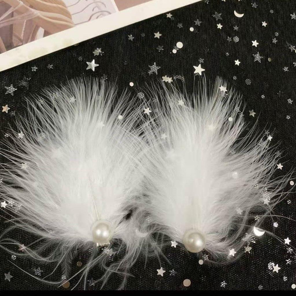 Супер Фея Перо Заколка для волос: Корейский белый ханьфу и аксессуар в стиле мори