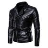 Men's Leather Jacket Winter Retro Motorcycle Washed Men's Lapel Men's PU Coat Leather Jacket