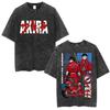 Anime Akira Vintage Washed T Shirts 90s Manga Shotaro Kaneda Graphic Tshirt Men Women Clothing Cotton Casual Oversized Tshirts