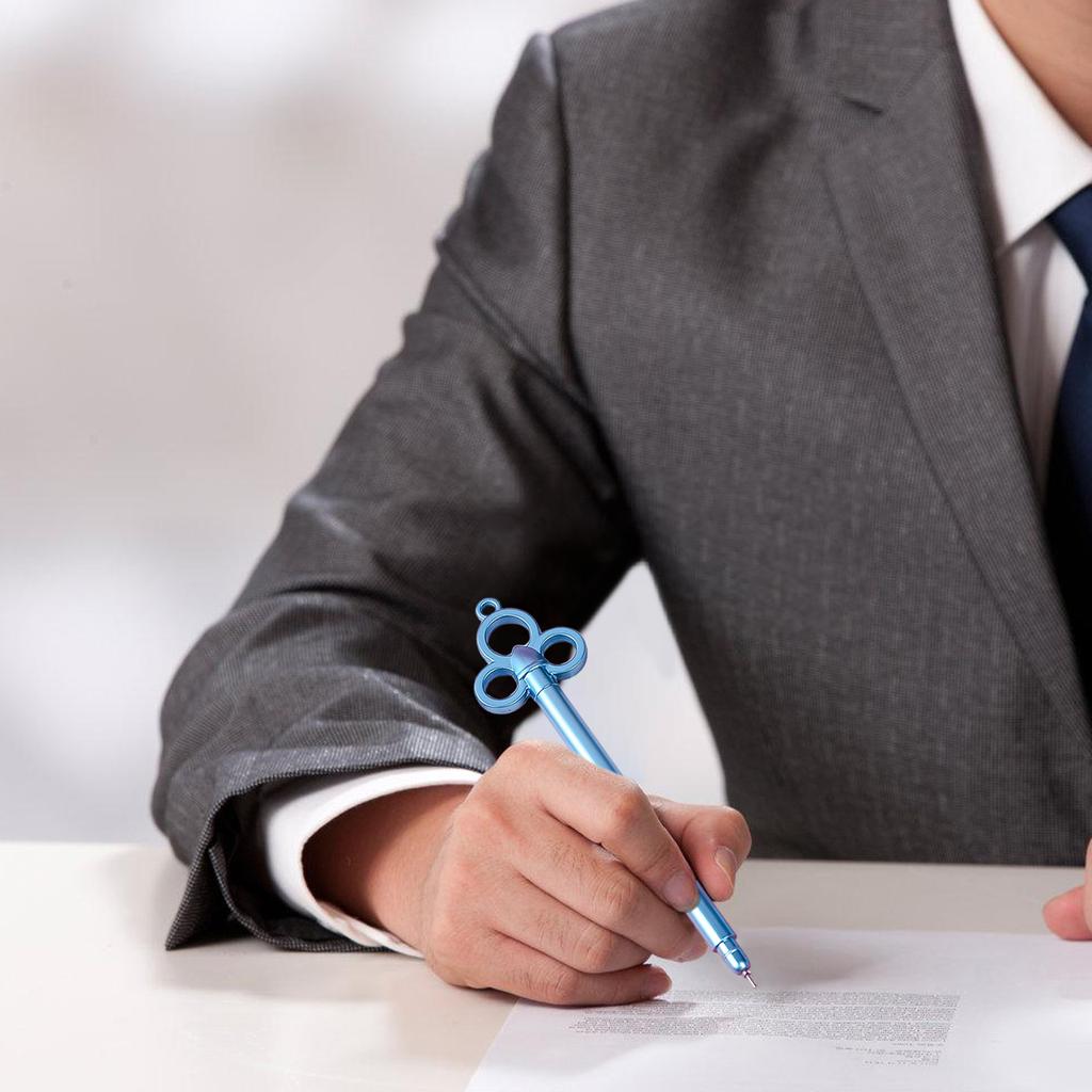 6Pcs Vintage Key Shaped Gel Ink Pen 0.38MM Needle Tip Smooth To Write Novelty Gel Pen Stocking Fillers for Student