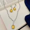 Silver Plated Diamond Round Necklace Set Diamond Necklace Set for Women