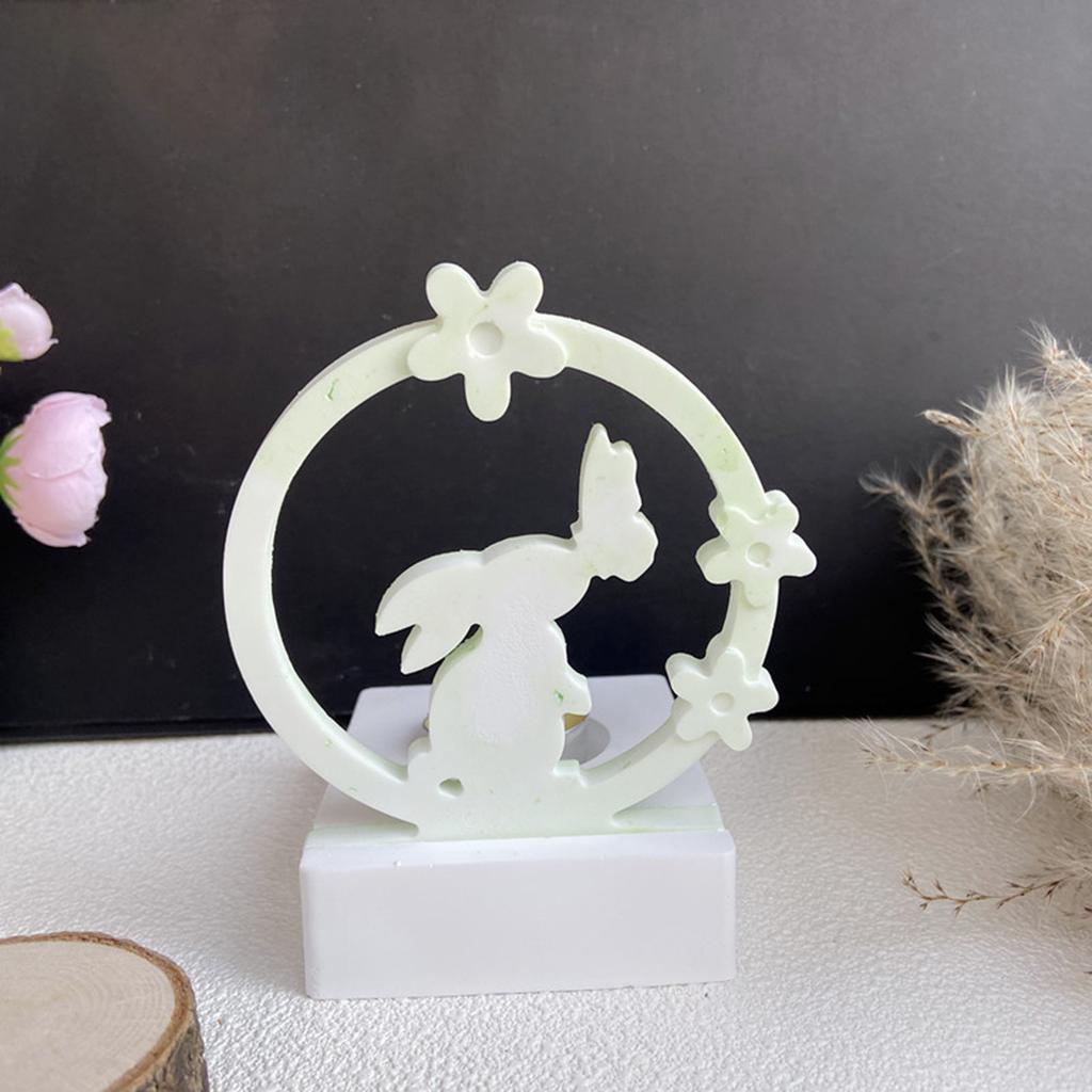 Easter Rabbit Candle Holder Mold with Base for Making Easter Decoration Candle Holder Tealight Holder Table Ornament