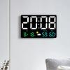 Remote Control Large Digital Wall Clock TEMP Humidity Date Auto Dimming Weather Table Clock 12/24H LED Alarm Clock