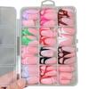 288 шт. Цветные французские типсы Средние квадратные накладные ногти Новые накладные ногти-пресс-он для женщин