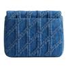 COACH Tabby 20 Times Square Quilted Logo Denim Shoulder Bag Small Women's Brass with Dark Blue