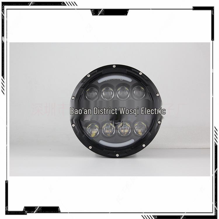 7" 105W LED Headlight for Harley, Wrangler, Hummer H2: Super Bright with White/Yellow DRL & Turn Signal