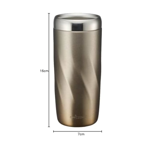 Doshisha Sub-Zero Tumbler, 280ml, Vacuum & Cooling, Triple-Layer Stainless Steel Tumbler, Gold, ONZONE