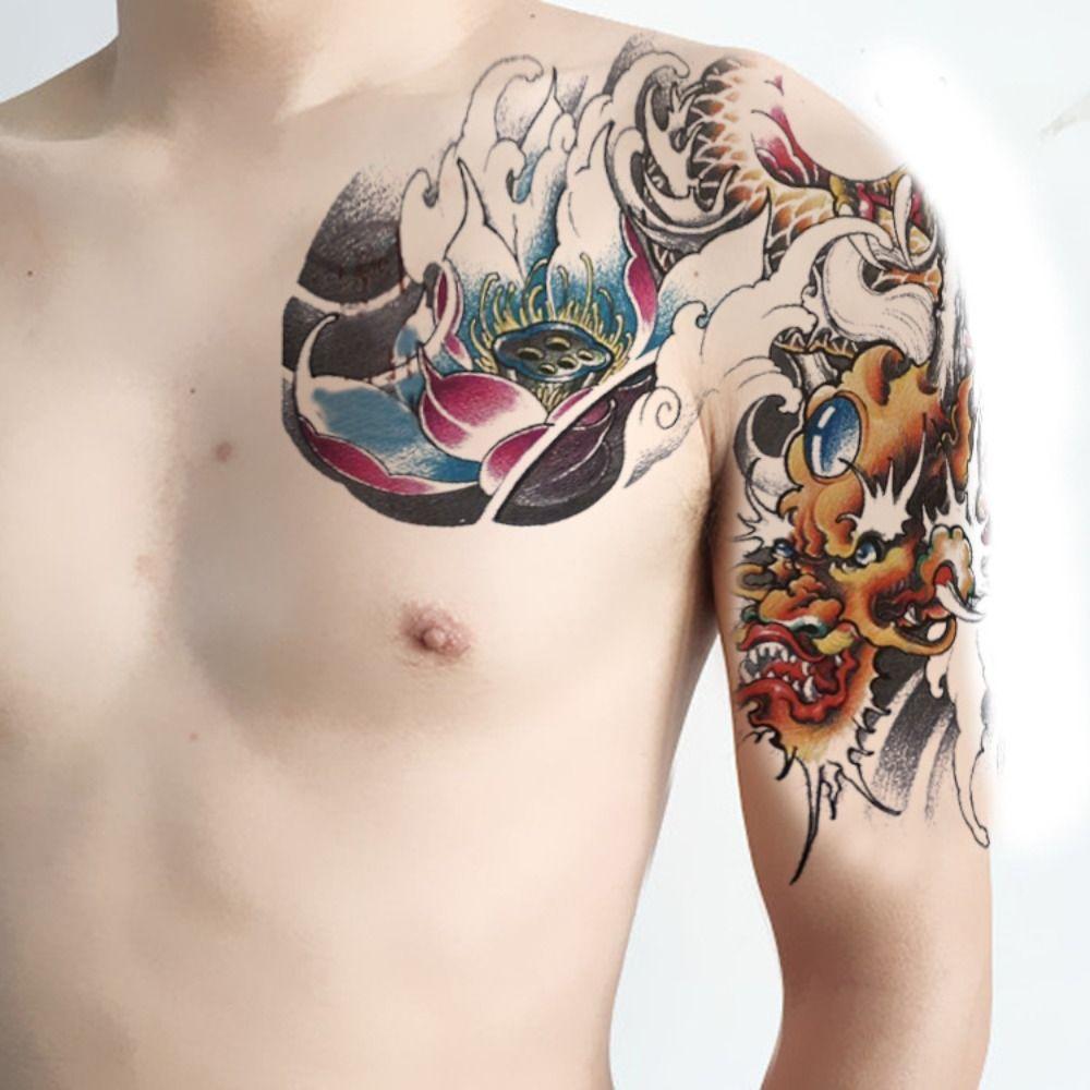 Dragon Fake Tattoo Sticker Durable Temporary Tattoo Sticker Half Nail Tattoo Sticker Men