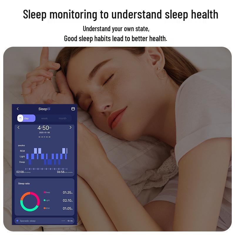 Умное кольцо IF-R03: Водонепроницаемый монитор здоровья для измерения пульса, сна, эмоций и насыщения крови кислородом через Bluetooth.