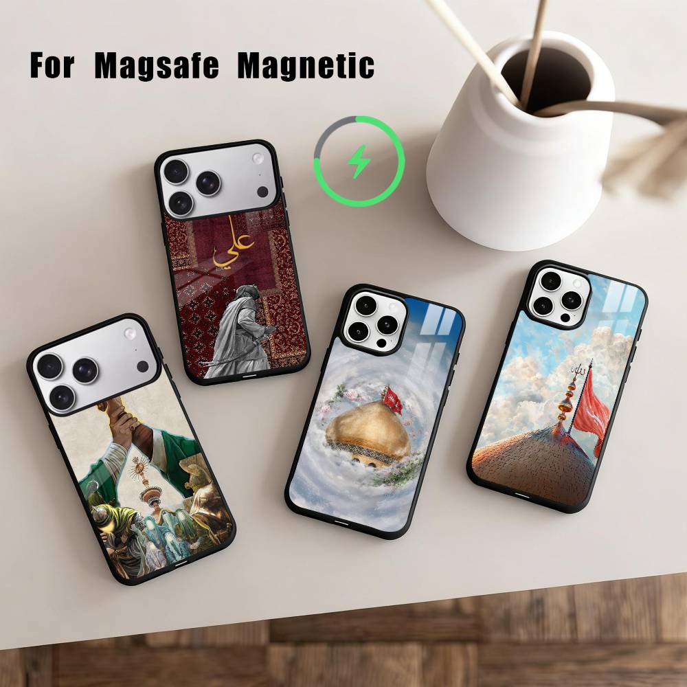 Чехол для телефона I-Имам Хусейн S-Шиит Али-I Для iPhone17,16,15,14,13,12,11 Plus,С крышкой для магнитной беспроводной зарядки