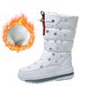 НОВЫЕ Белые Женские Сапоги Зимняя Обувь Теплые Плюшевые Сапоги до середины икры Водонепроницаемая Резиновая Нескользящая Платформа Снежные Боты Женские Большие Размеры 42