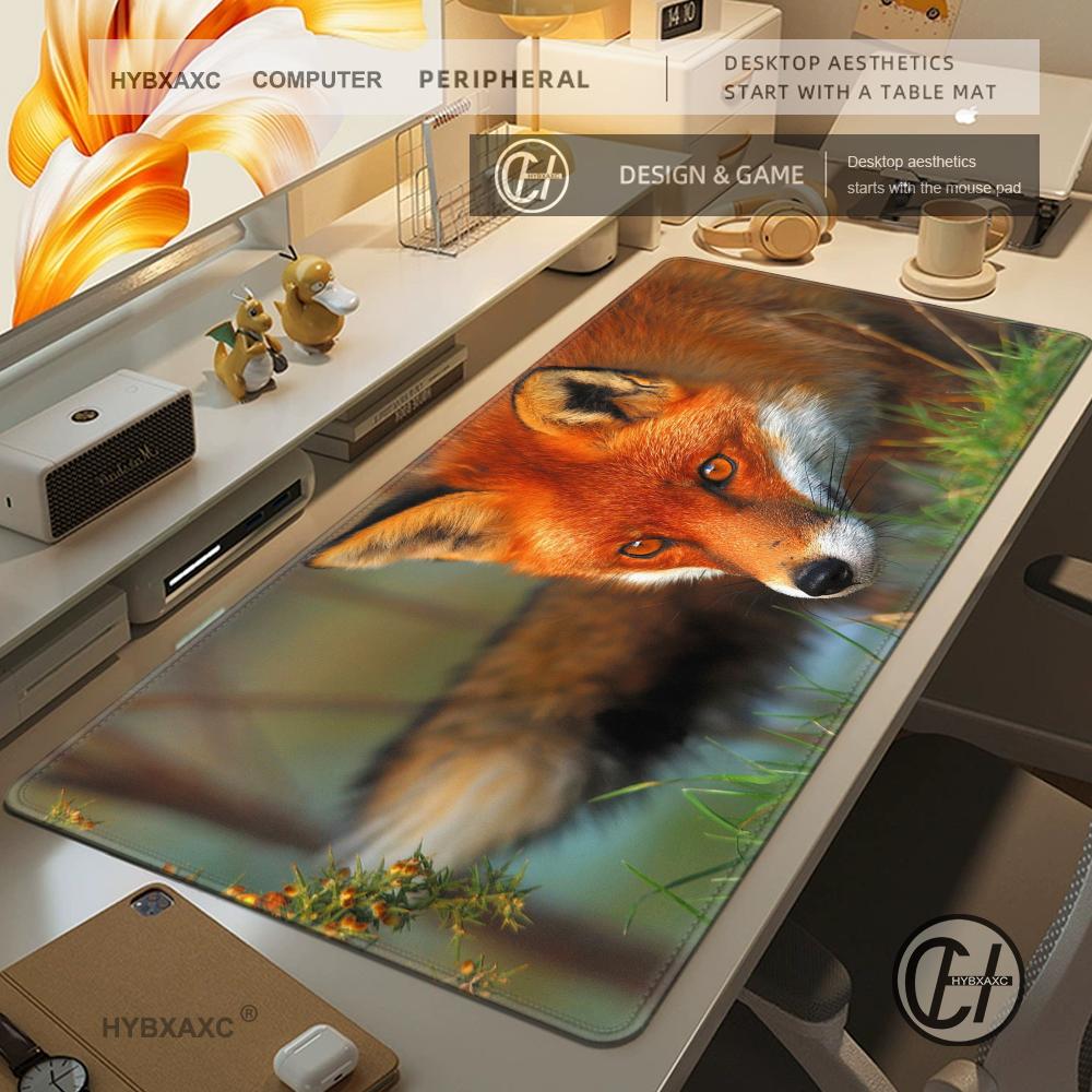 HYBXAXC Flowers fox Mouse Pad Large MousePad XXL PC Gaming Rubber carpet Lock Desk Mat Computer mouse Gamers phone work office