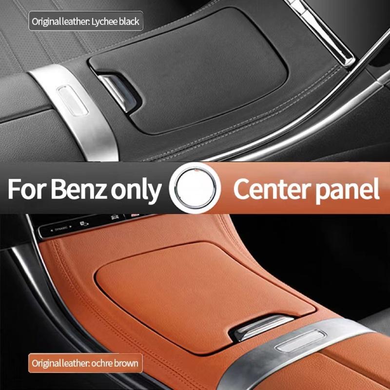 leather central control panel decorative cover decoration For Mercedes-Benz C Class GLC W206 -2024 car accessories styling