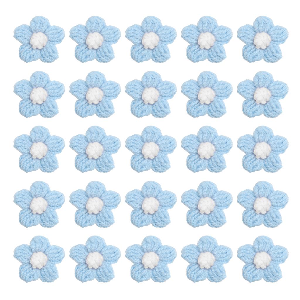 36pcs Crochet Flowers Applique Flowers for Craft Sewing Crochet Flowers Bouquet DIY Hair Clothes Party Craft Christmas Decor