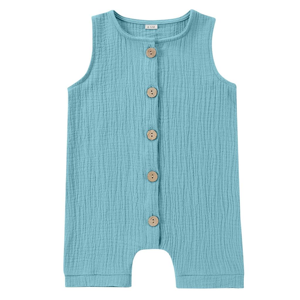 Summer Children's Casual And Fashionable Boys' And Girls' One-piece, Round-neck, Sleeveless Solid-color Haha Clothes