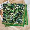 Korean Style Silk Square Scarf with Butterfly & Flower Print - Women's Fashion Accessory, Neck Tie, or Hair Scarf - Ideal Mother's Day Gift