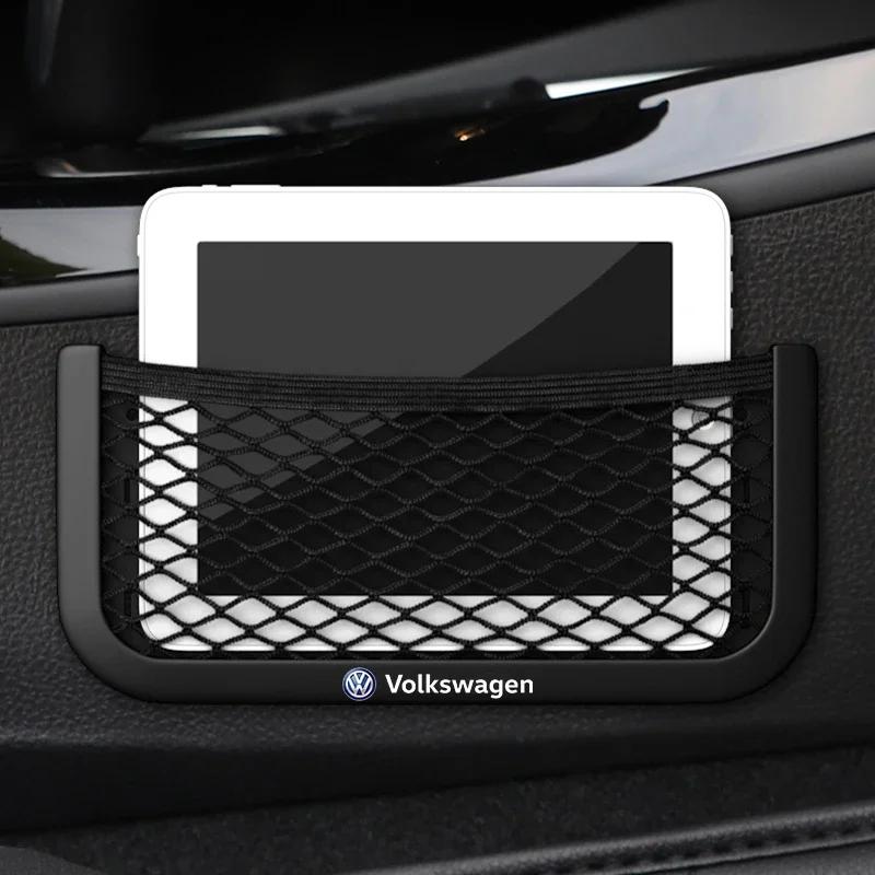 Для автомобильных аксессуаров Volkswagen Сетчатый карман для хранения на боковой части сиденья Держатель для телефона Органайзер для Volkswagen VW Golf Polo Passat T