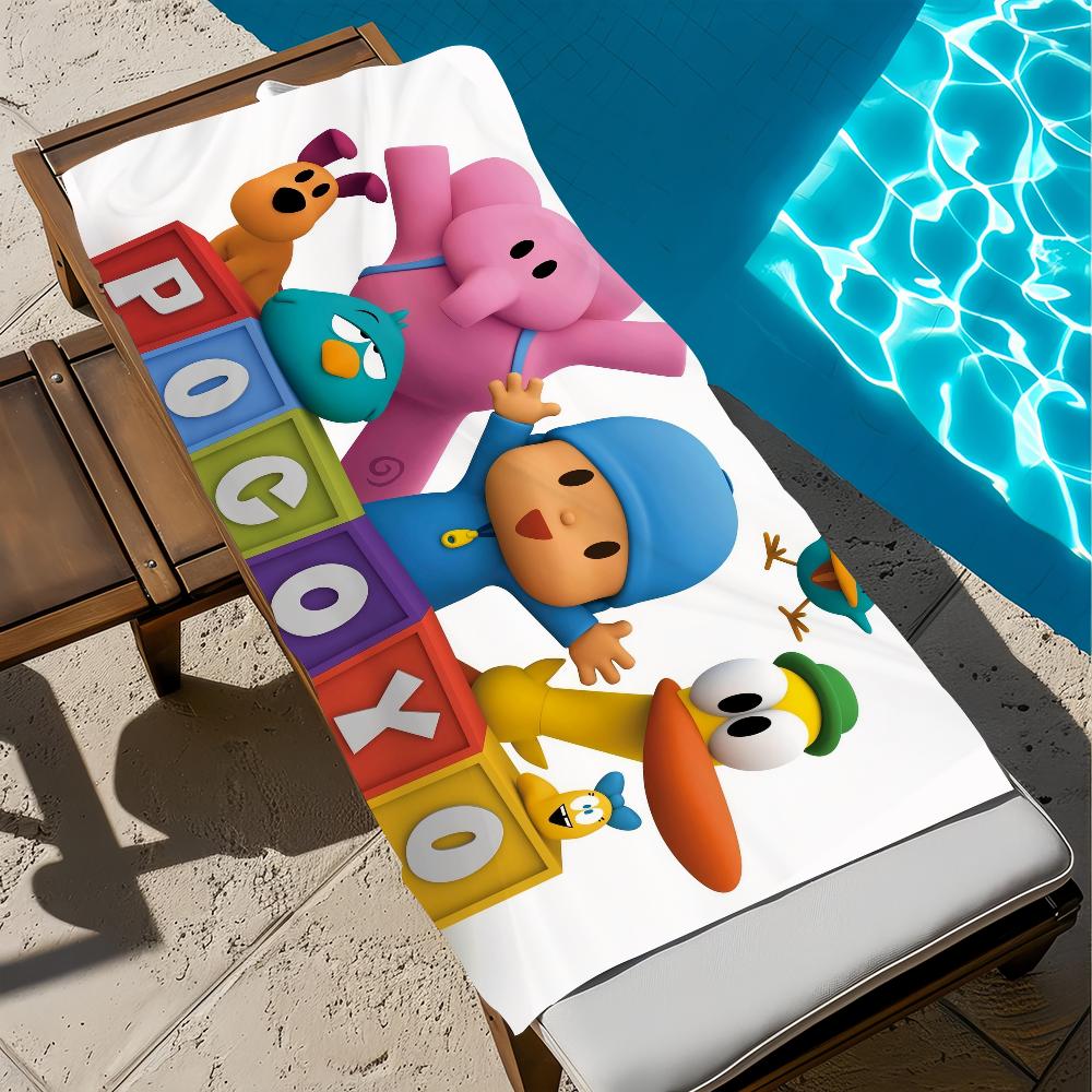 Милый мультяшный P-P-pocoyo-o Полотенце Пляжное Быстросохнущее Мягкое Бассейнные Полотенца Подарок для Путешествий Спортзал Душ Кемпинг спорт