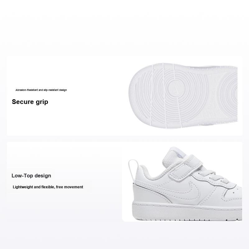 Nike Белые детские кроссовки Court Borough Low 2 TD Triple BQ5453-100