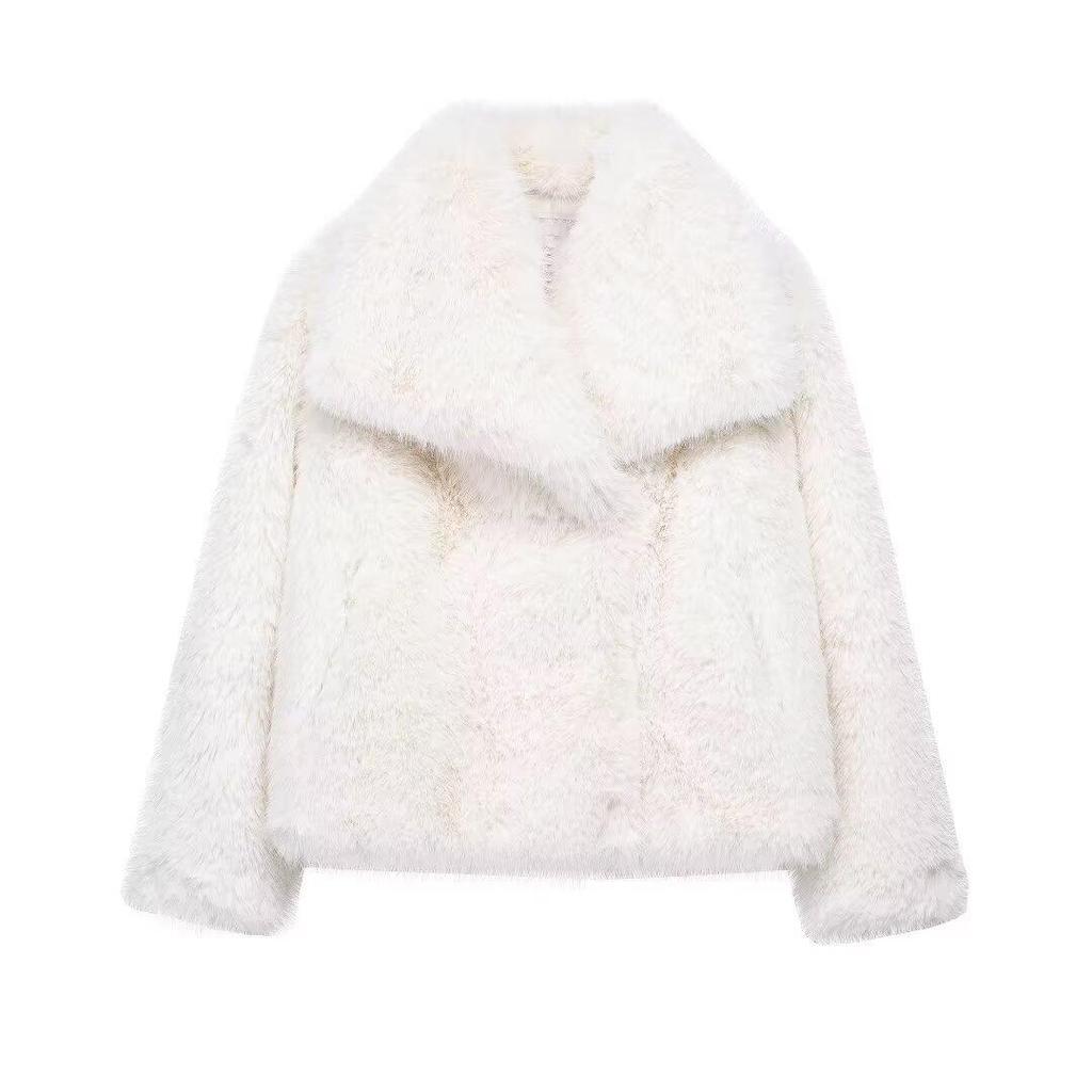 Trendy Women's Thick Lambswool Fur Winter Coat