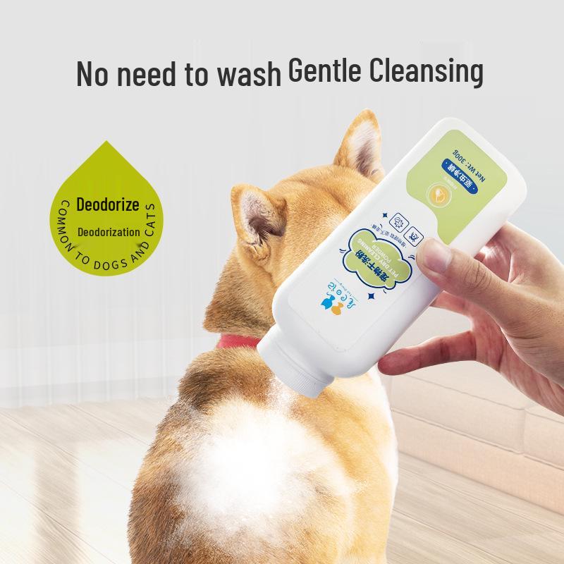 Pet Dry Cleaning Powder & Anti-Itch Deodorizing Dog and Cat Shampoo