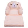 Foldable Kids Sofa Pink Dog Sponge Pull Out Kids Couch Soft Children Flip Open Sofa Bed for Home