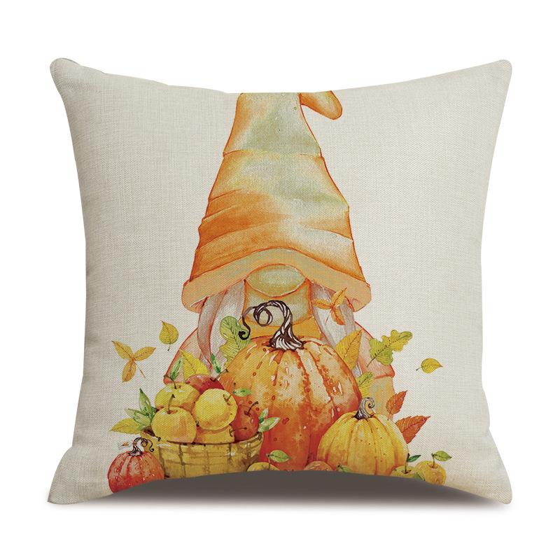 Подушка из льна на День благодарения, осенняя наволочка с принтом тыквы