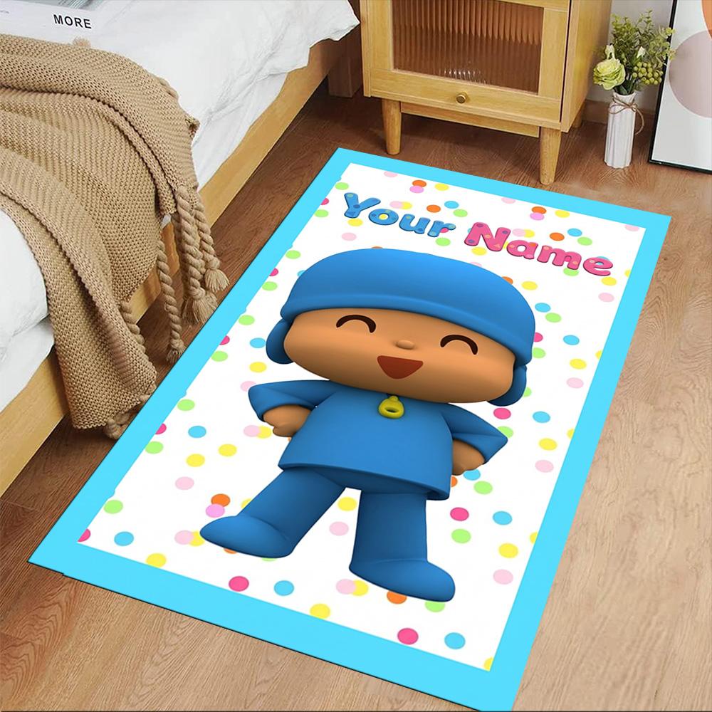 Pocoyo Customizable Name Carpet Perfect for Balcony Hallway Dining Room Living Rooms Anti-slip Rug Office home decor Birthday Christmas Gift