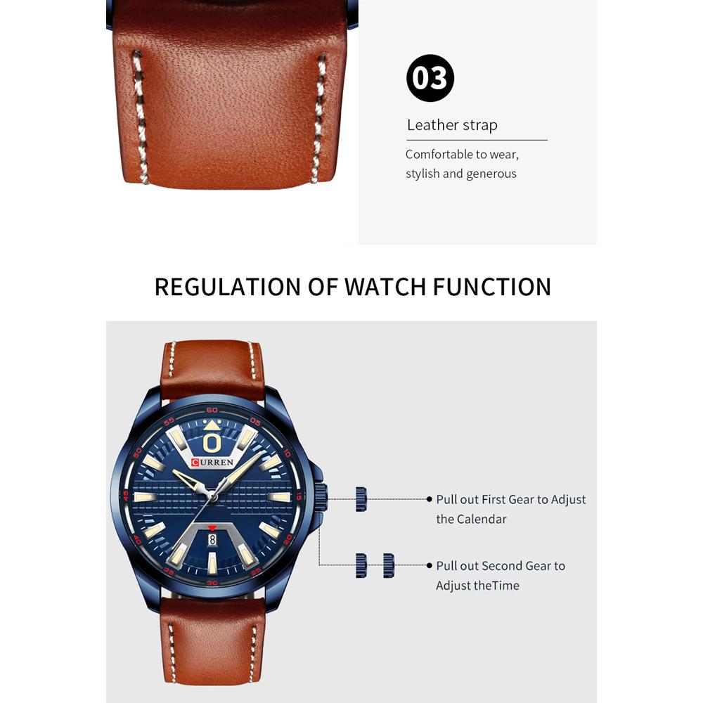 CURREN Креативные часы, мужские модные роскошные часы, бренд CURREN, кожаные кварцевые деловые наручные часы с автоматической датой, Relogio Masculino