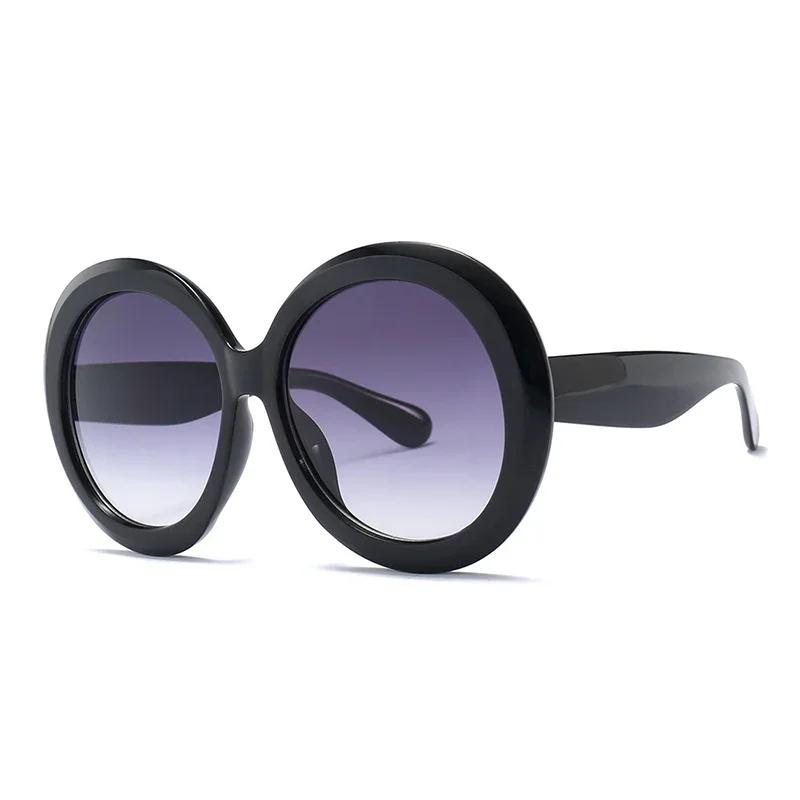 Unisex Big Round-shaped Sunglasseses High-end Vintage Large-sized Shade for Women Men Designer-made Good Superior Quality Green Black UV400 Oculos
