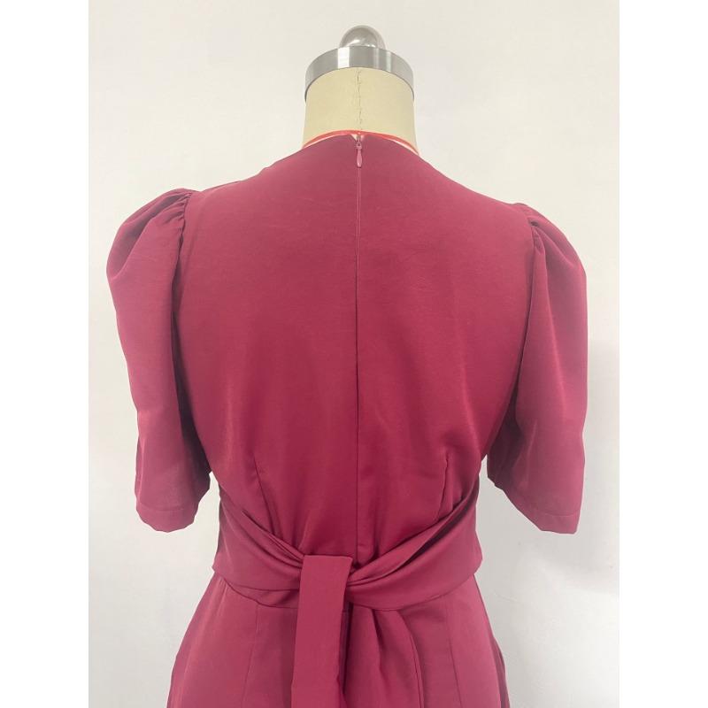 Женский летний темпераментный повседневный комбинезон с широкими штанинами и v-образным вырезом с высокой талией и короткими рукавами