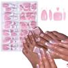 288 шт. телесно-розовых накладных ногтей, разноцветные французские кончики, полное покрытие, накладные ногти для рук и ног, DIY маникюр, искусство накладных ногтей