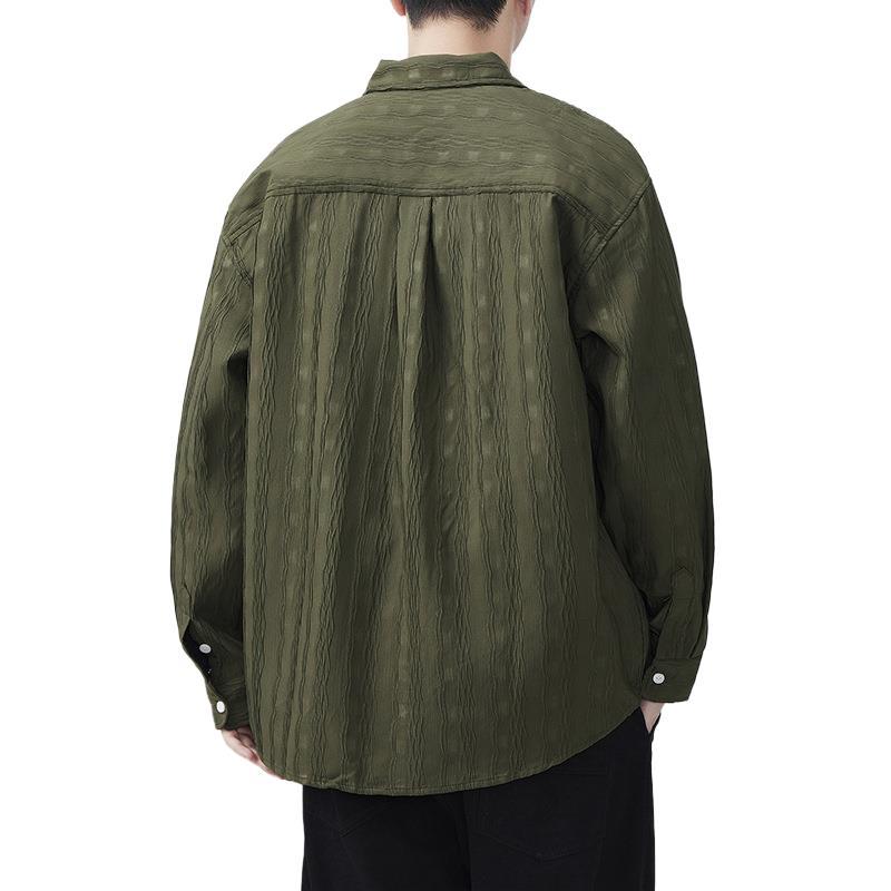 Новая весенняя японская ретро мужская рубашка свободного кроя в полоску, повседневная американская рубашка-куртка