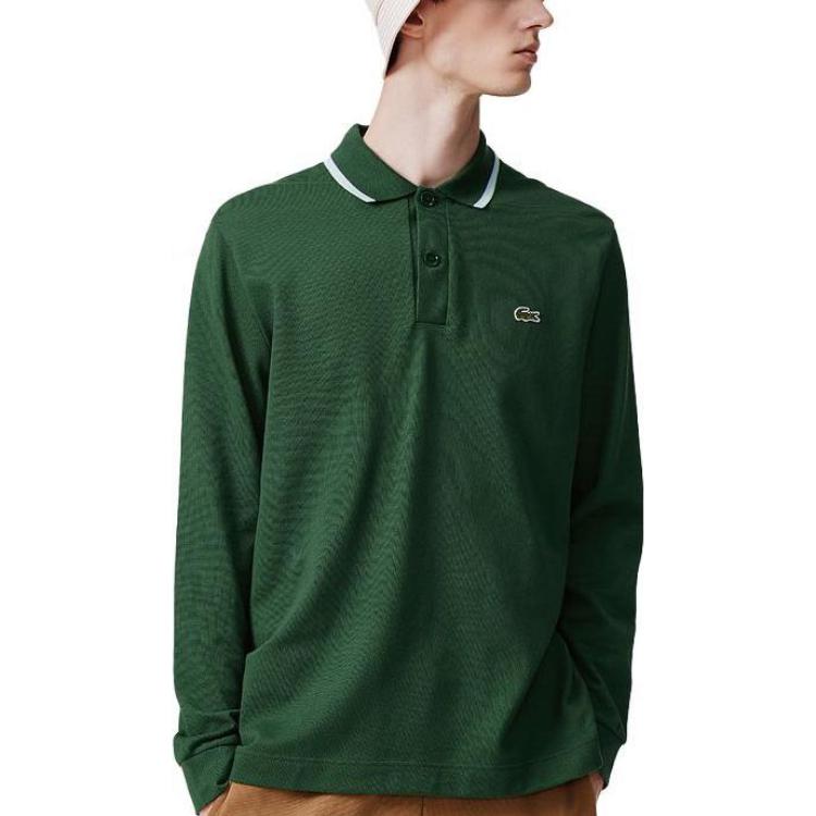 LACOSTE Polo Shirts Men's Green Polo Collar Moderate Straight Fit PH2526-132