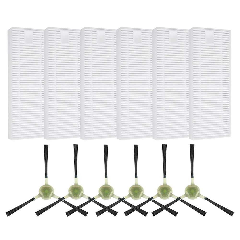 Replacement Filters & Side Brush Kit For Lefant M330/M330 Pro Robot Vacuum 6 Filters + 6 Brushes Deep Clean Carpets