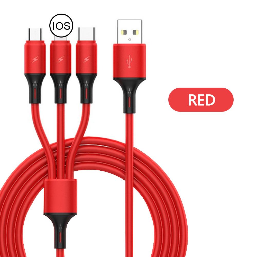 2.4A Max 3 In 1 USB Cable Fast Charging Lightning Cable For iPhone Type C Mobile Phone Charge Cable For Xiaomi Samsung USB Micro