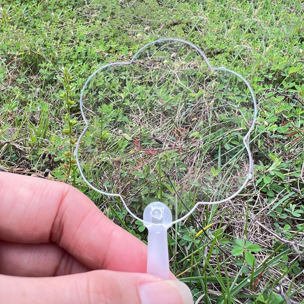 50Pcs Handmade Acrylic Mini Transparent Fan Round/Flower/Heart Shaped DIY Blank Fan Children's Art Fan Kindergarten