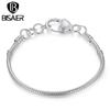 BISAER 5 Style Silver Color LOVE Snake Chain Bracelet & Bangle 16CM-21CM Pulseras Lobster