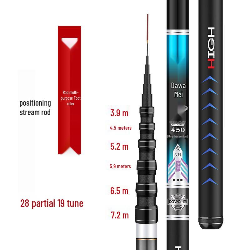 Ultra-light Multi-purpose Stream Fishing Rod (7.2/8/9/10m) - Ultra-hard & Portable.