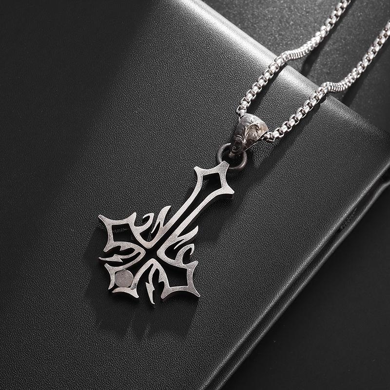 Vintage Catholic Cross Pendant Necklace Men Women Christian Believers Prayer Amulet Jewelry