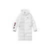 Fila Sports Warm Printed Logo Mid-Length Hooded Down Jacket Women Outerwear White F51W048940FWT