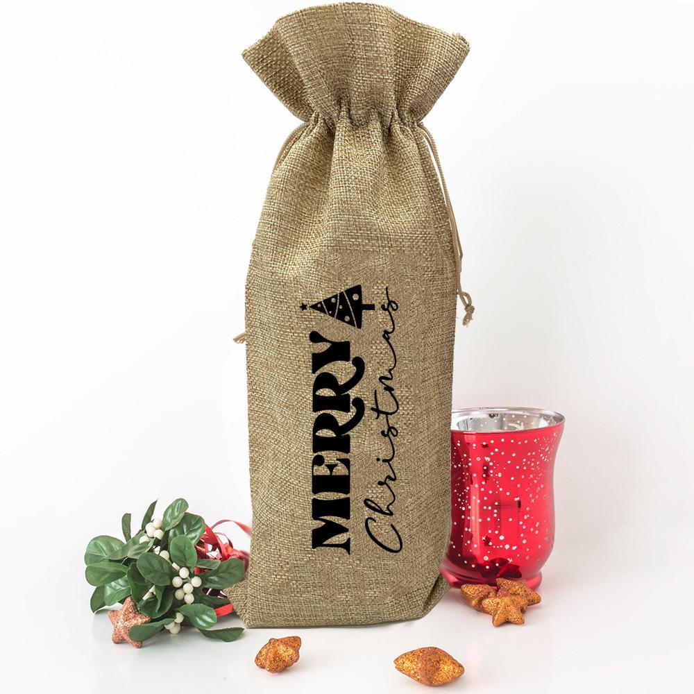 Веселого Рождества винный мешок бутылки Рождественское украшение Санта бутылка званый ужин рождественский стол сумки винный чехол праздничный подарок